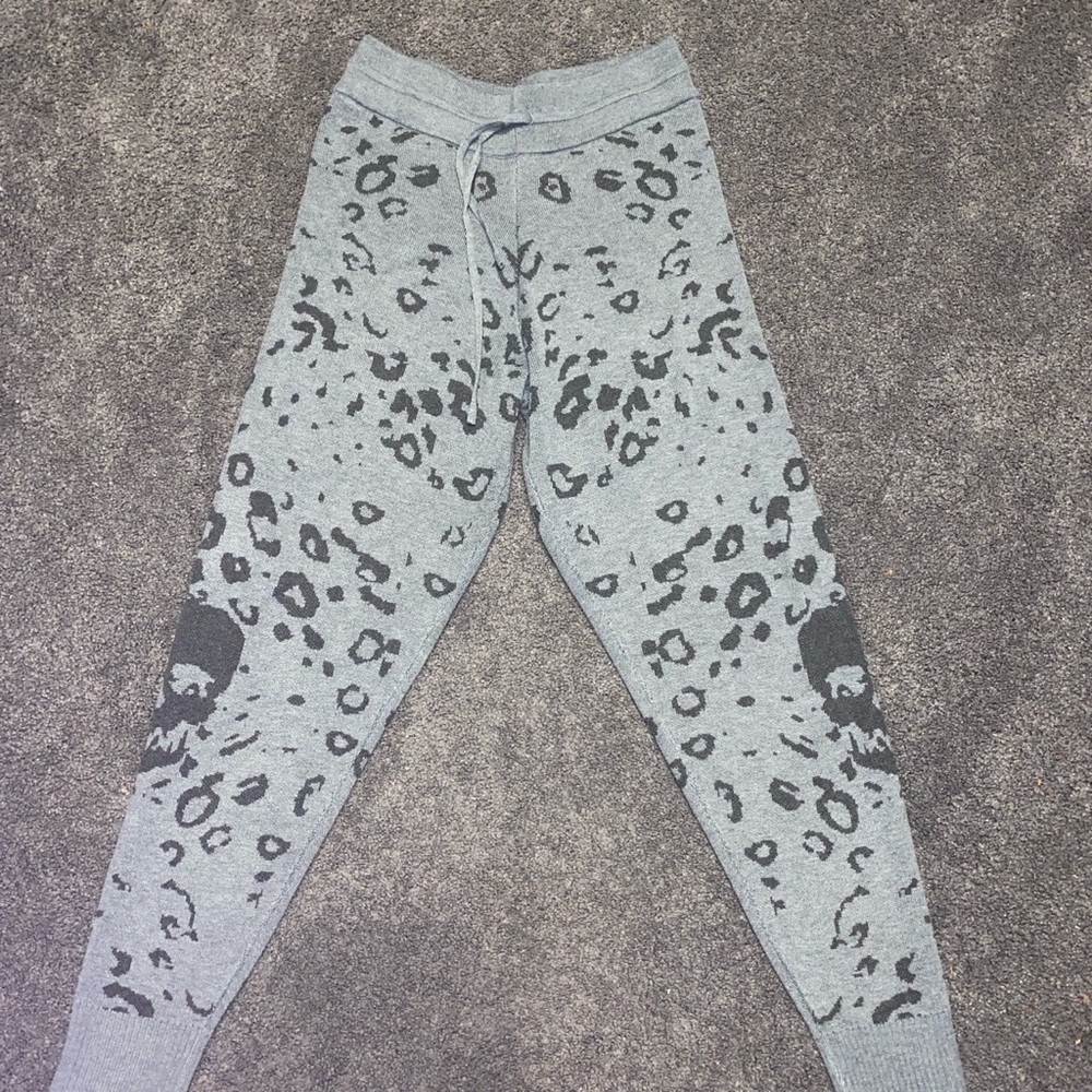 Skull & Cheetah Print Sweater Joggers